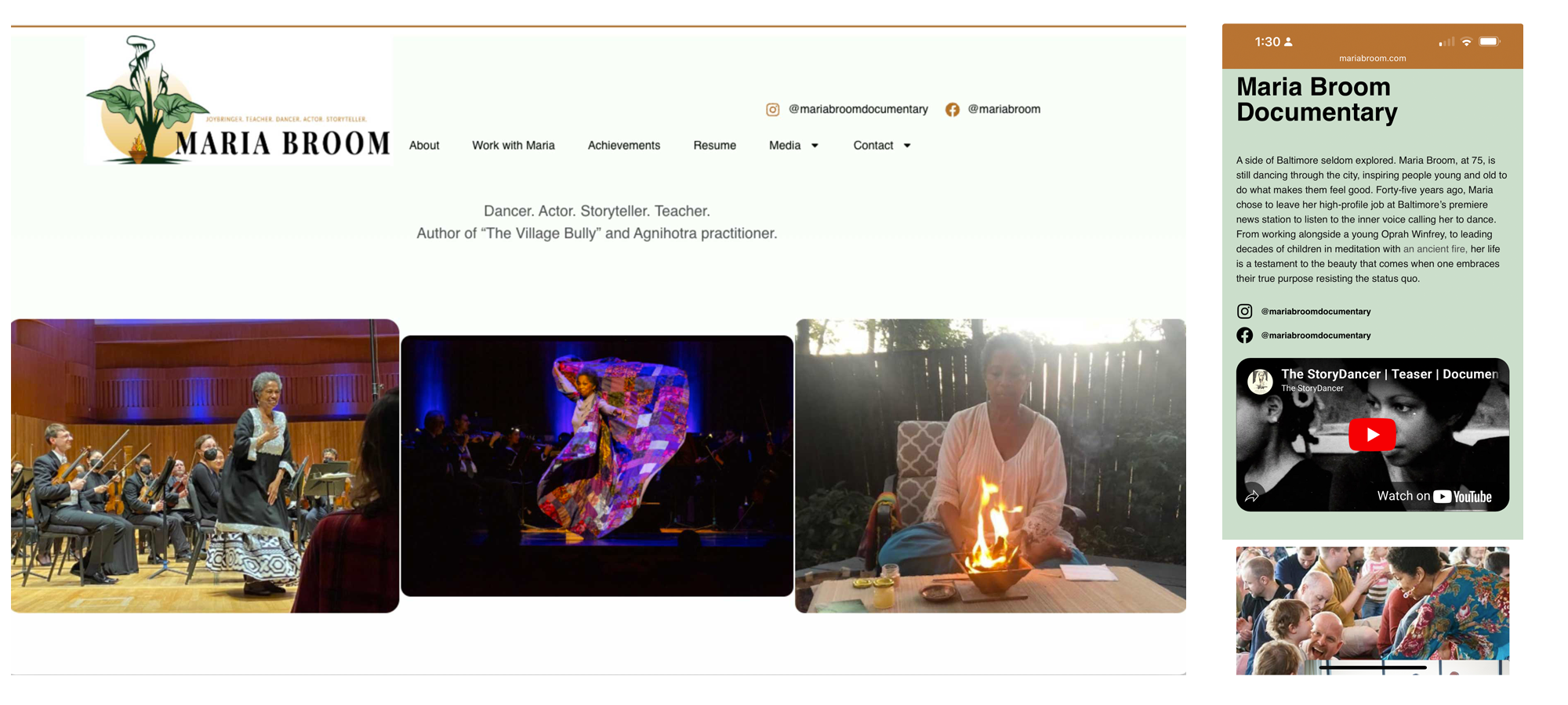 2025 custom theme built in wordpress/elementor for Maria Broom