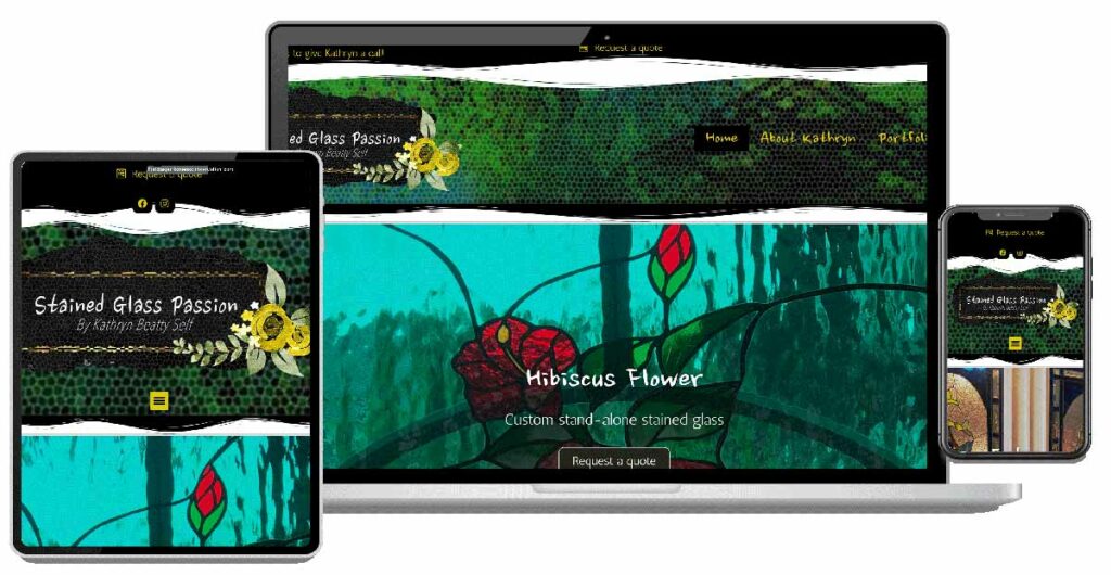 Custom Website Design, Graphic Design for Stained Glass Passion, Vero Beach Glassmith